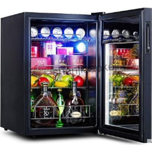 Cold Storage Refrigerator 62L Wine Refrigerators transparent glass door tea drinks freezers -5to10 degrees C food sample cabinet