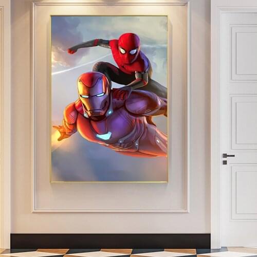 Marvel Superhero Spiderman Iron Man Canvas HD Print Painting Movie Anime Wall Art Posters ChildrenS Room Living Room Decoration