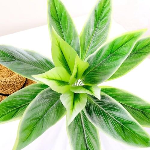 65cm Green leaf plastic Grass fake plant bouquet wall material artificial tree greenery flower wedding home Christmas decoration