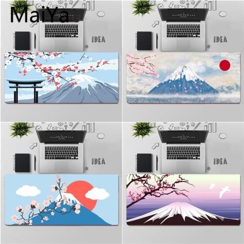 Maiya Top Quality Japanese cherry blossom Fuji mountain Locking Edge Mouse Pad Game Free Shipping Large Mouse Pad Keyboards Mat