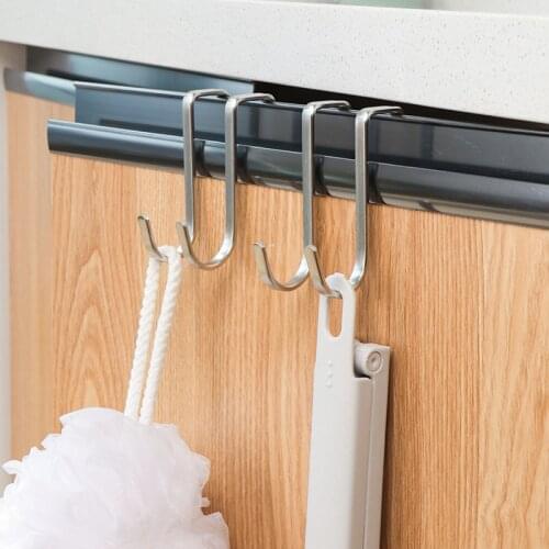 Stainless Steel Kitchen S Shape Hooks Hanger Organizer For Cabinets Utensils Hanging Towels Apron Spoons Rack Small Home Storage
