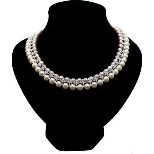 MADALENA SARARA 7-10mm AAA Freshwater Pearl Necklace Purple Round Pearl Necklace With s925 Clasp