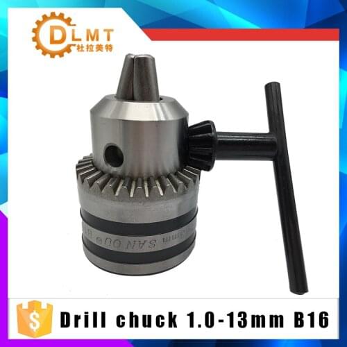Mini Electric Drill Chuck 1.0-13mm Mount B16 Taper Lathe Chuck With Key Rotary tool Accessories For Woodworking