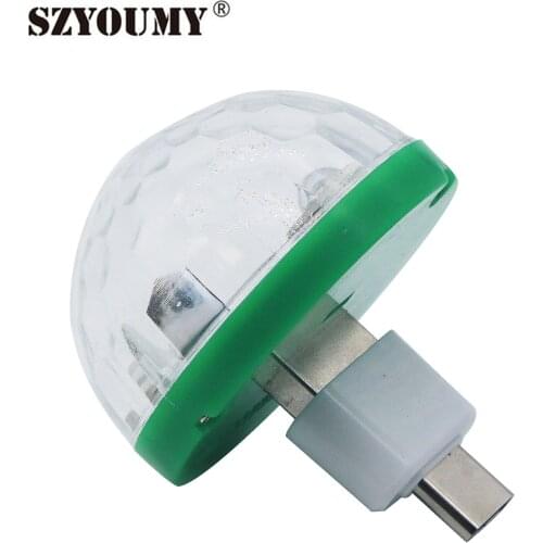 SZYOUMY mini USB Stage light Portable Crystal magic Ball disco Home Party Karaoke Colorful stage led party lights