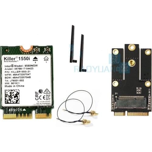 Killer 1550i AC Dual Band 1.73Gbps Wireless 9560NGW NGFF Key E Wifi Card 9560AC 802.11ac Bluetooth 5.0 Laptop for Windows 10
