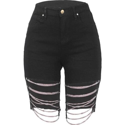 New Sexy Women Slim Fit Ripped Jeans Comfy Stretch Skinny Hole Jeans Distressed Denim Pants