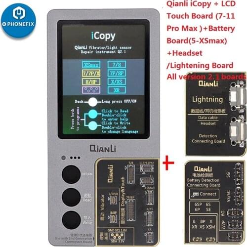 QIANLI iCopy Plus for iPhone 7 8 X XR XS XSMAX 11 Pro Max Original Screen Display/Touch EPROM/LCD/Vibrator Transfer Programmer
