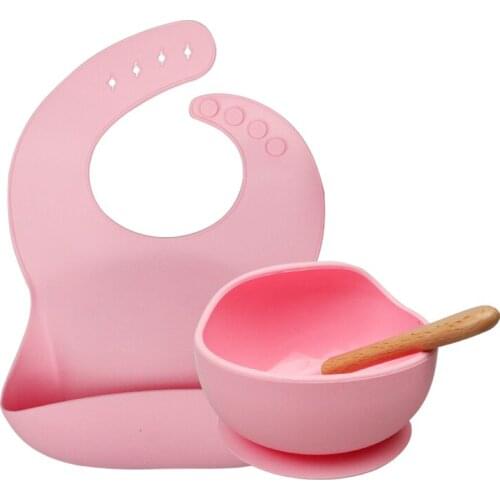1set Silicone Baby Feeding Bowl Tableware Waterproof Spoon Non-Slip crockery BPA Free Silicone Dishes For Baby Bowl Baby Plate