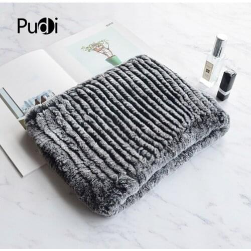 PUDI CK803 Women Warm Real Rex Rabbit Fur Shawl Wrap Stole 2020 New Style Girls Natural Rabbit Fur Poncho Shawls Scarves