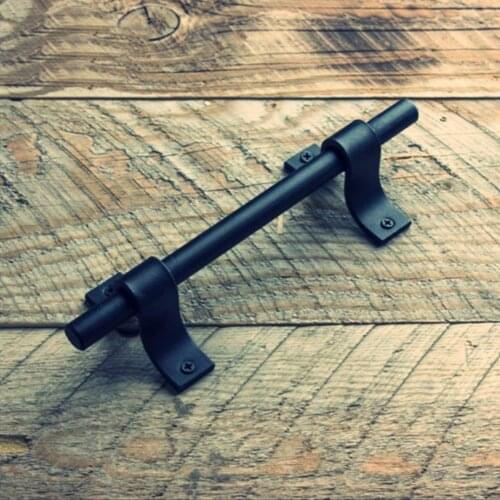 Sliding Barn Door Handle Vintage Interior Pull and Flush Hardware Set for Sliding Barn Doors Gates Garages Black