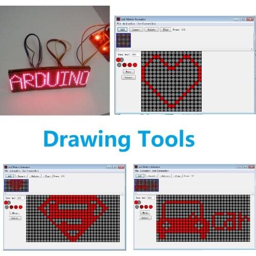 With ARDUINO sketch 16x16 Matrix Dot Red mini LED Display for UNO MEGA2560 DUE NANO LEONARDO MICRO Raspberry Pi