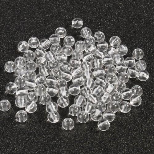 DIY Jewelry Accessory Transparent White Acrylic Beads 6/8/10/12MM Round Shape Loose Spacer Bracelet Making