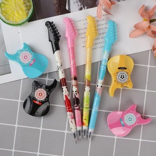 Cute Kawaii Plastic Gel Pen Creative Guitar Novelty Pens For Kids Gift Korean Stationery Student Gifts Awards