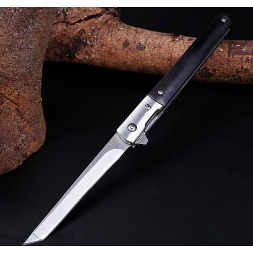 Folding Pocket Knife 8.46'' Survival Tactical Knife With Leather Case Outdoor Hiking Camping Hunting Knives Self-defense Tool