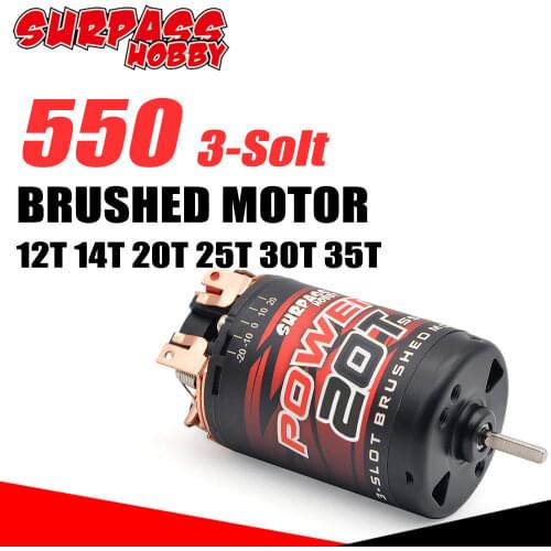 SURPASS HOBBY 550 Brushed Motor 3-Solt 12T 14T 20T 25T 30T 35T for 1/10 1/12 RC Car Crawler Off-Road Traxxas Climbing Monster