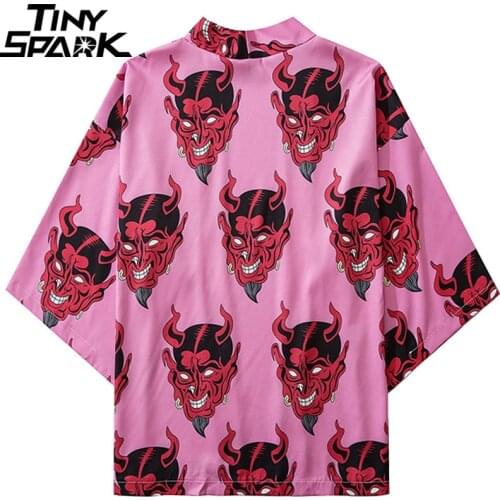 Japanese Kimono Jacket Ghost Printed Harajuku 2020 Hip Hop Men Japan Style Streetwear Jacket Summer Thin Clothes Loose Kimono