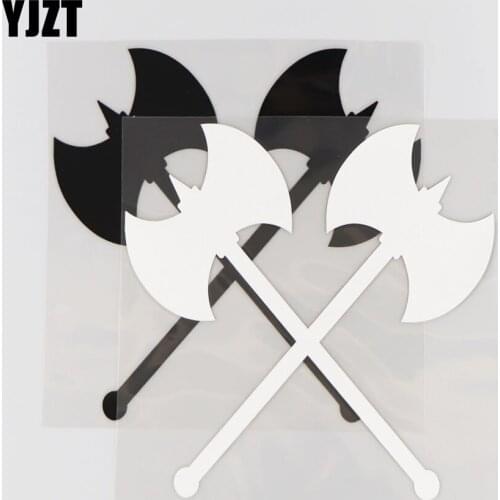 YJZT 16.9CM*17.1CM Double Axe Pattern Creative Car Sticker Decorative Vinyl Decal 1A-0458