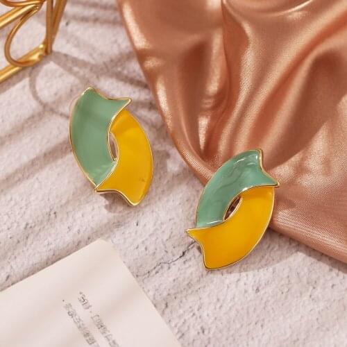 2020 exaggerated large geometric hollow painted multi-layer earrings, womens bohemian style earrings ET-005 summer beach jewelr