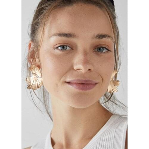 Paint Leaf Gold Earrings for Female Drop Earrings Jewelry Earrings aretes de mujer Boho Ear Jewelry gadgets for women ET1014