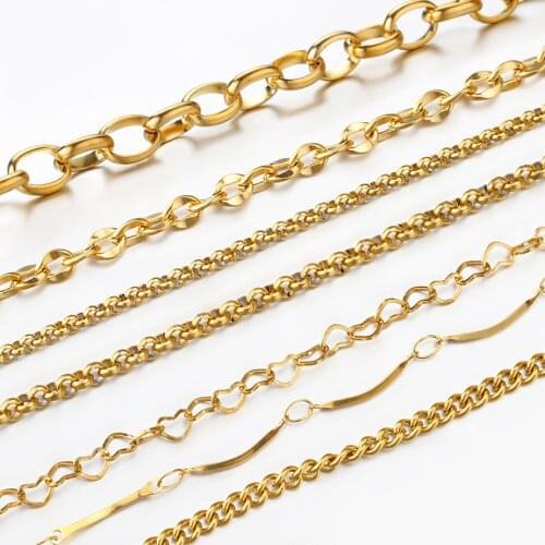 1Meter No Fade Gold Chain Stainless Steel Chains for Jewelry Making DIY Bracelet Necklace Chain Anklet Accessories Components
