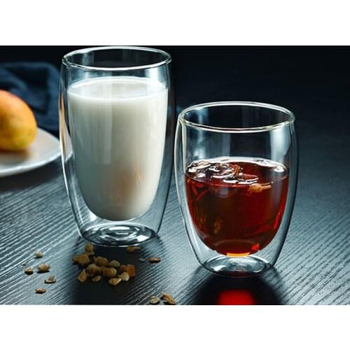 1Pcs Double Glass Cup Coffee Milk Cup Transparent insulated cup Bar Home 80/250/350/450ml Fruit juice Cup Creative Whisky Brandy