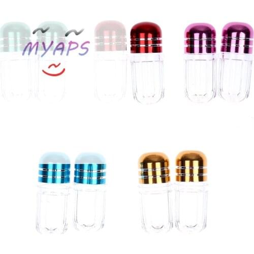 10Pcs/Set Portable Empty Capsules Transparent Gel Caps WaterProof Plastic Bottle
