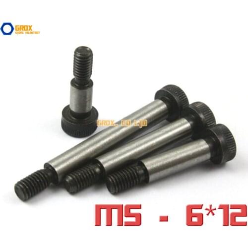 10 Pieces M5 Threaded 6 x 12mm 12.9 Grade Alloy Steel Hexagon Socket Head Shoulder Screw Bolt
