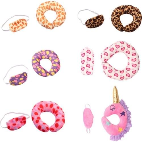 18Inch American Girl Doll Unicorn Love Eye Mask Doll Eye Mask + U-Pillow Two-Piece Set New Hot Sale