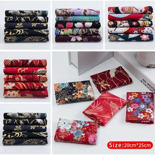 Japanese Cotton Printed Patchwork Fabric Quilting Material For Sewing Dolls Bags Needlework Accessories 20x25cm DIY Handmade