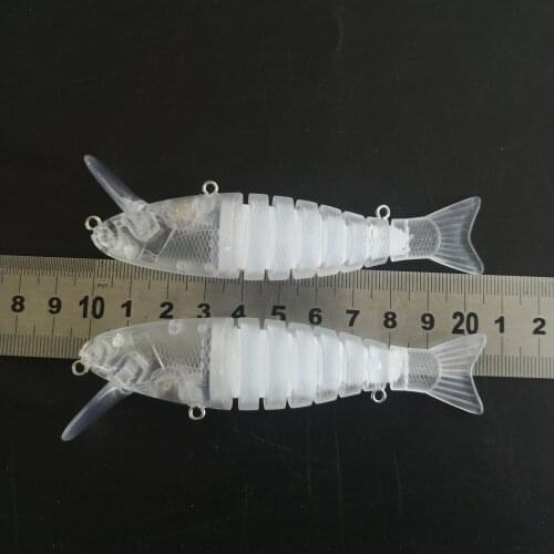 5PCS Unpainted Swim bait Fishing Lure Body realistic hard 8 segmented 105 mm 15.5G Blank lure eye JXS2