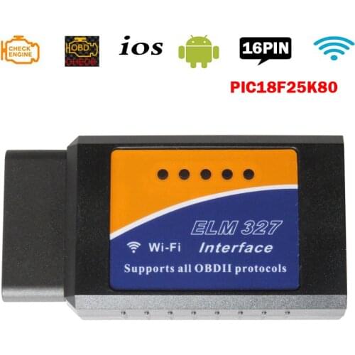 Auto Scanner ELM327 WIFI V1.5 Obd2 Car Diagnostic Tools PIC18F25K80 Chip ELM 327 V 1.5 OBD 2 Code Reader Scaner For IOS/Android