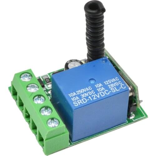 433MHz DC 12V 220V 10A 1 Channel Wireless RF Remote Control Board Transmitter Receiver Relay Switch Module
