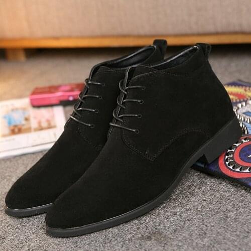Men Boots Genuine Leather Ankle Boots Breathable Men Leather Boots High Top Shoes Outdoor Casual Men Winter Warm Shoes tyh7