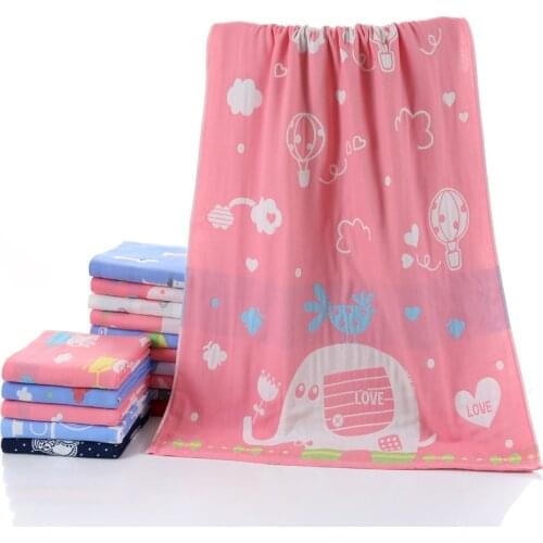 Kids Towel 2018 Toddler 100% Cotton Bathrobe Baby Boys Girls Spring Animal Hooded Bath Towel Children Cartoon Towel 70*140cm