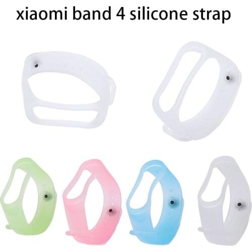 For Xiaomi Mi Band 3/4 Sport Silicone Watchbands Fashion Translucent Blue/Pink/Green/White Strap Bracelet Replacement Wristbands
