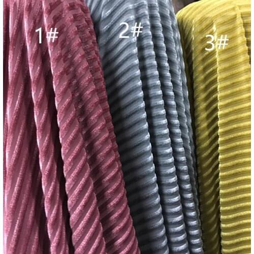 All elastic choreography pure color stripe velvet fabric reel off raw pleuche cloth clothing fashion cloth for dress skirt