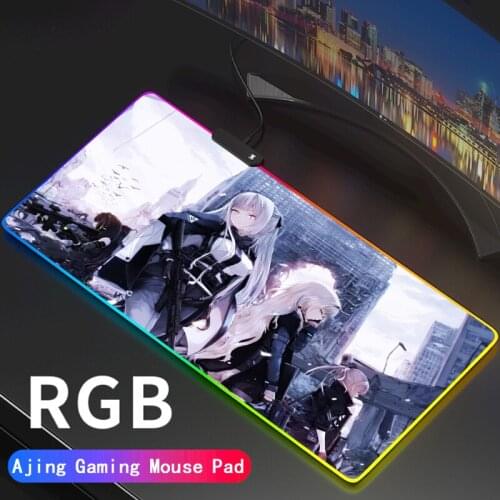 Girls Frontline Mouse Pad Rgb Rug Setup Gamer Accessories Gaming Mats with Backlight Mat Mousepad Speed Led Keyboard Carpet