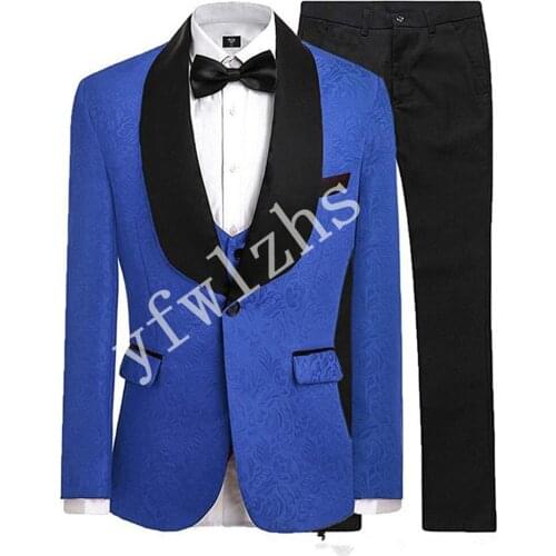 Handsome One Button Groomsmen Shawl Lapel Groom Tuxedos Wedding Dress Men Suits Blazer Prom Dinner (Jacket+Pants+Tie+Vest) A920