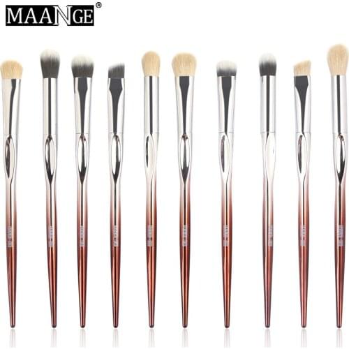 MAANGE 10 Three Finger Eye Makeup Brushes Animal Hair Wool Eyeshadow Foundation Brush Beauty Tools Gift for Women Hot Selling