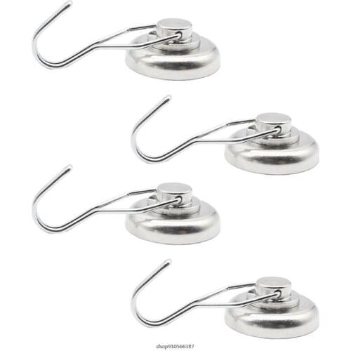 Free Shipping 4 Pcs Swivel Magnetic Hooks Heavy Duty Neodymium Magnet Spin Roll Hanger Hook au9 21 wholesales