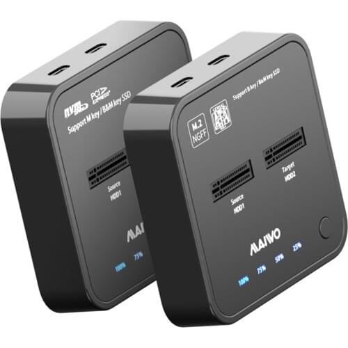 MAIWO USB 3.1 Type C to M.2 Dual Bay External Hard Drive Docking Station with Offline Clone for M2 SSD Supports 2TB HDD Holder