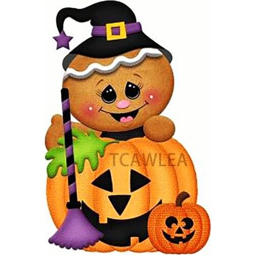 Gingerbread Man Pumpkin Witch Metal Cutting Dies Halloween Dies for DIY Craft Scrapbooking Cards Decorative