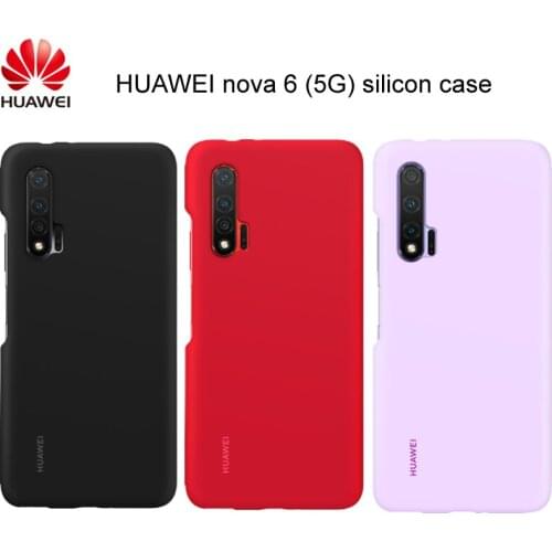 Original newest HUAWEI nova 6 5G Silicon Case Soft Back Cover with Micro Fiber inside Capa Shell for HUAWEI nova 6 5G model