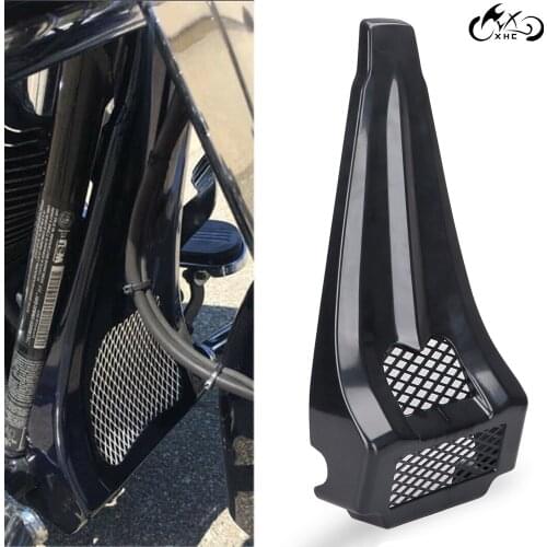 Motorcycle Black ABS Front Fairing Chin Spoiler Scoop For Harley Electra Glide FLHT Road Glide FLTR Street Glide FLHX 1997-2013