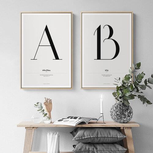 Personal Custom Name Letter Initial Blue Baby Nursery Print Kids Room Wall Art Decor 26 English Alphabet Symbols Pictures