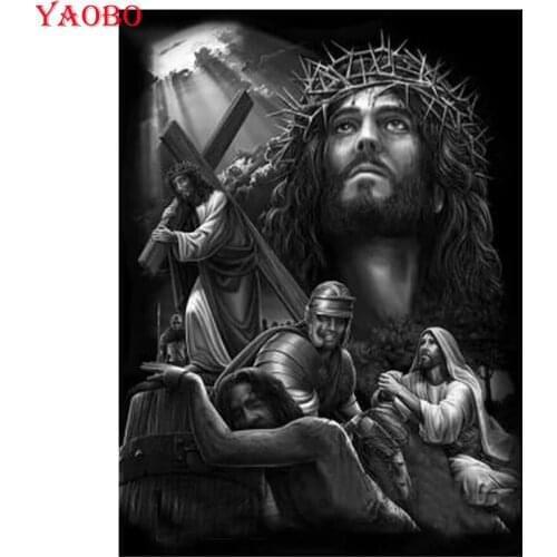Religious Jesus Diamond Painting Kits Diy 5D Black and white art Full Diamond Embroidery Diamond Mosaic Picture Of Rhinestones