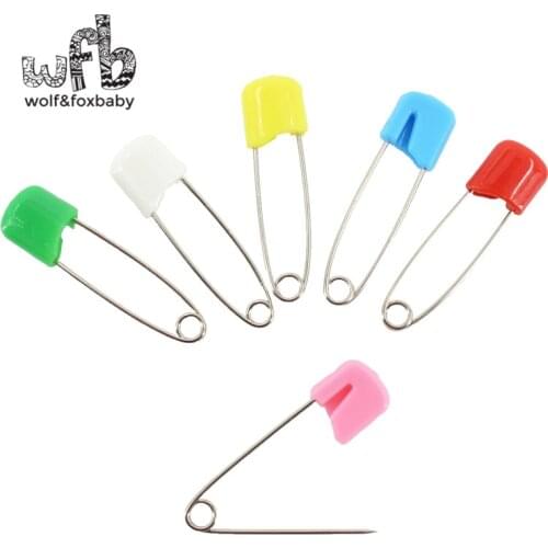 Retail 20 pieces/pack baby safety pin stainless steel plastic baby infant supplies random color