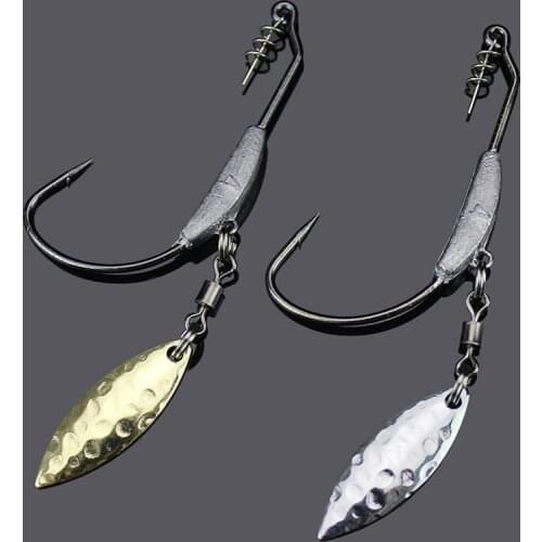 Fishing Crank hook with the lead Metal Spoon sequins 4.5/5.5/7.2g Add weight lead lure crank hook Soft bait Soft worm hooks 1pcs