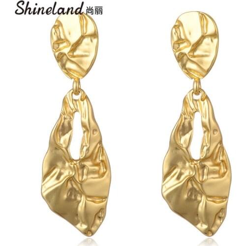 Shineland New Womens Trendy Drop Earrings Shiny Vintage Earrings trendy Brico Trendy Statement Wholesale jewelry