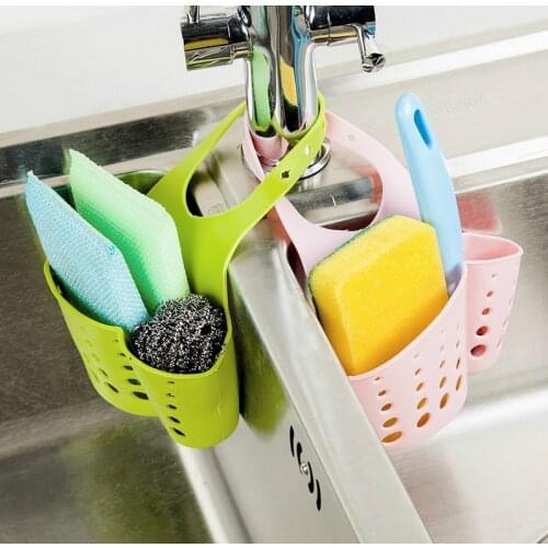 Kitchen Sink Shelving Bag Dish Cloths Rack Suction Sponge Hanging Drain Holder Faucet Multipurpose Storage Rack